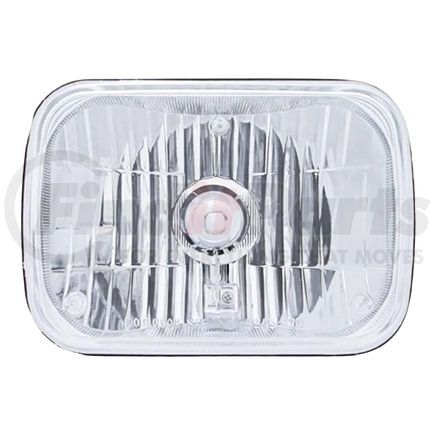 United Pacific 31377 Crystal Headlight - RH/LH, 5 x 7", Rectangle, Chrome Housing, High/Low Beam, H4/HB2 Bulb, with Glass Lens