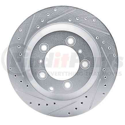 Dynamic Friction Company 631-02130L Brake Rotor - Drilled and Slotted - Silver