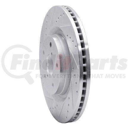 Dynamic Friction Company 631-13045L Brake Rotor - Drilled and Slotted - Silver