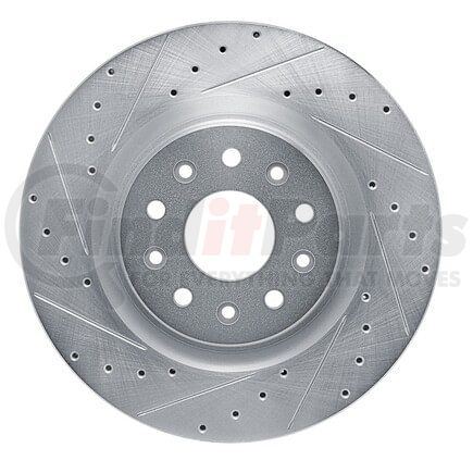 Dynamic Friction Company 631-39032L Brake Rotor - Drilled and Slotted - Silver