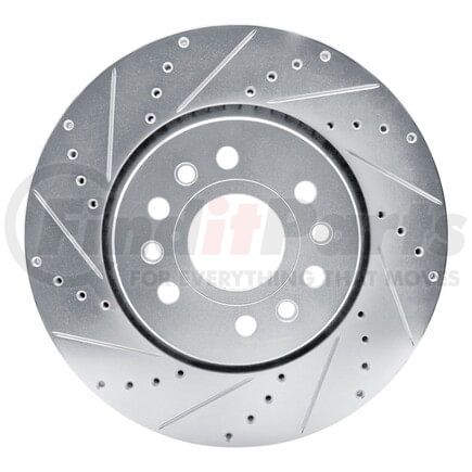 Dynamic Friction Company 631-40125L Brake Rotor - Drilled and Slotted - Silver