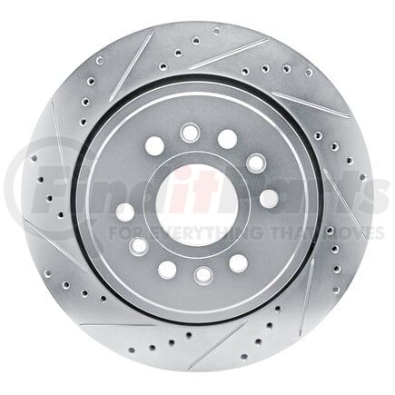 Dynamic Friction Company 631-40126L Brake Rotor - Drilled and Slotted - Silver