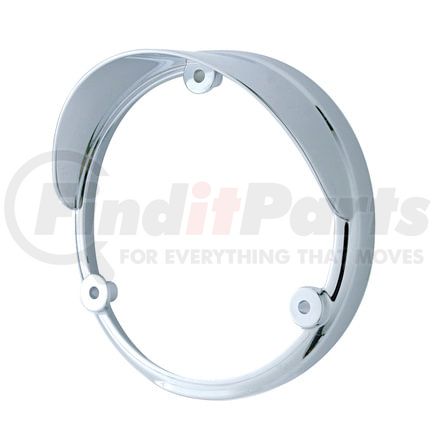 United Pacific 32104 Light Bezel - Chrome, Plastic, Marker, Round, Double Face, with Visor, for 38113 Series