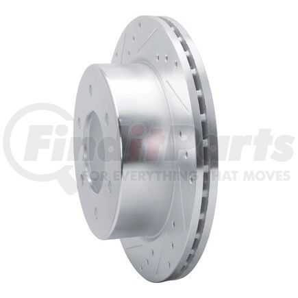 Dynamic Friction Company 631-54276L Brake Rotor - Drilled and Slotted - Silver