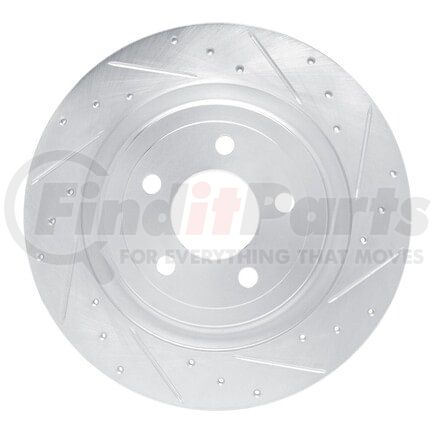 Dynamic Friction Company 631-54280R Brake Rotor - Drilled and Slotted - Silver