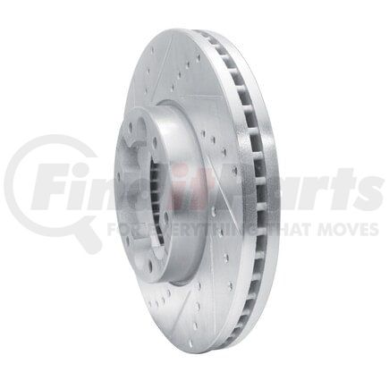 Dynamic Friction Company 631-54283L Brake Rotor - Drilled and Slotted - Silver