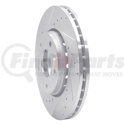 Dynamic Friction Company 631-67114L Brake Rotor - Drilled and Slotted - Silver