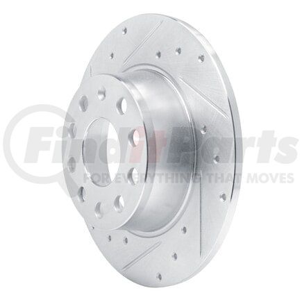 Dynamic Friction Company 631-74059L Brake Rotor - Drilled and Slotted - Silver