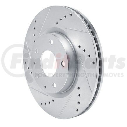 Dynamic Friction Company 631-80081L Brake Rotor - Drilled and Slotted - Silver