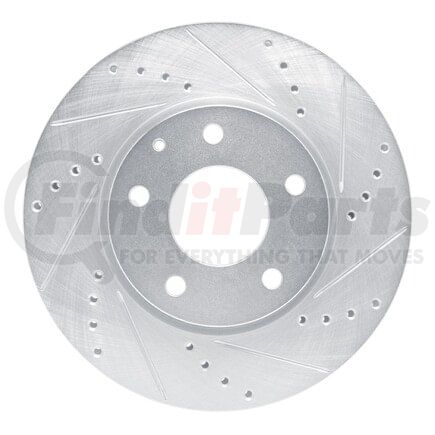 Dynamic Friction Company 631-80082R Brake Rotor - Drilled and Slotted - Silver
