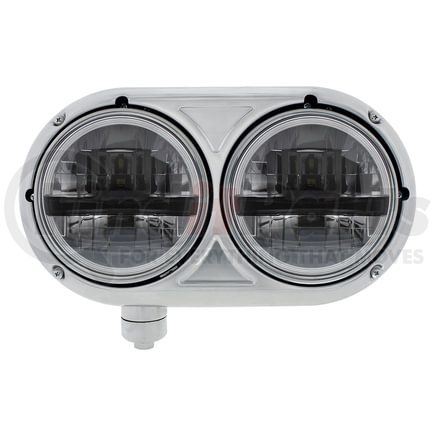 United Pacific 32785 LED Black Headlight Assembly with 304 SS Housing for Peterbilt 359 - Driver Side