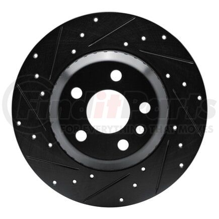 Dynamic Friction Company 633-11034L Brake Rotor - Drilled and Slotted - Black