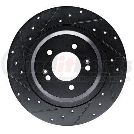Dynamic Friction Company 633-21049L Brake Rotor - Drilled and Slotted - Black