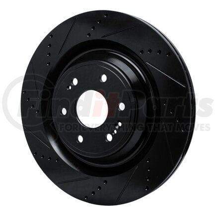 Dynamic Friction Company 633-47086L Brake Rotor - Drilled and Slotted - Black