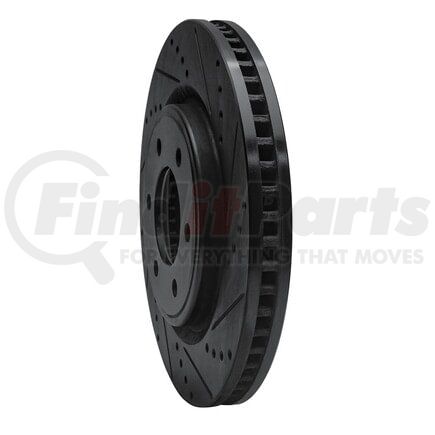 Dynamic Friction Company 633-54287R Brake Rotor - Drilled and Slotted - Black