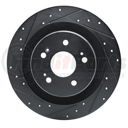 Dynamic Friction Company 633-58036L Brake Rotor - Drilled and Slotted - Black