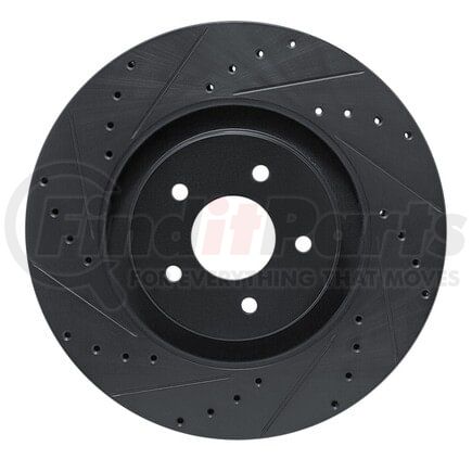 Dynamic Friction Company 633-72070L Brake Rotor - Drilled and Slotted - Black