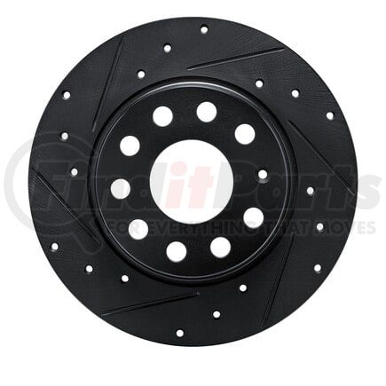 Dynamic Friction Company 633-74059L Brake Rotor - Drilled and Slotted - Black