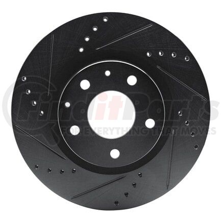 Dynamic Friction Company 633-80081L Brake Rotor - Drilled and Slotted - Black