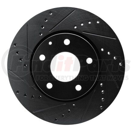 Dynamic Friction Company 633-80082L Brake Rotor - Drilled and Slotted - Black