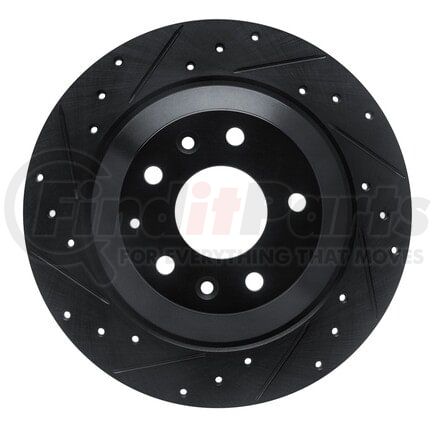 Dynamic Friction Company 633-80083L Brake Rotor - Drilled and Slotted - Black