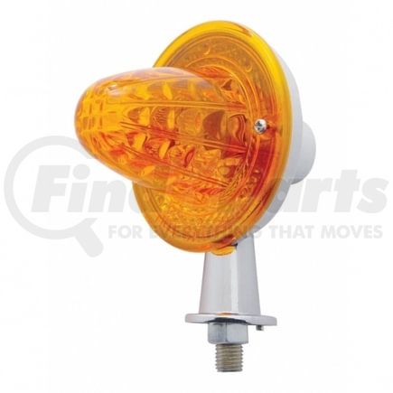 United Pacific 33437 Halogen Honda Light - Assembly, with Crystal Reflector, Double Contact Bulb, Amber Lens, Chrome-Plated Steel, Diamond Design, 1-1/8" Mounting Arm