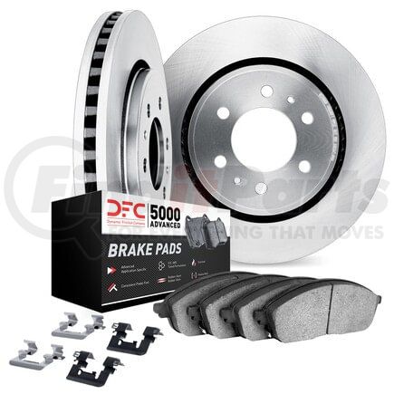 Dynamic Friction Company 6512-42208 Brake Rotor with 5000 Brake Pads and Hardware Kit