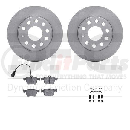 Dynamic Friction Company 6512-74488 Brake Rotor with 5000 Brake Pads and Hardware Kit
