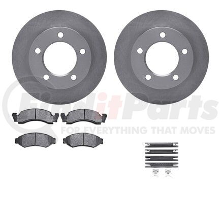 Dynamic Friction Company 6512-99276 Brake Rotor with 5000 Brake Pads and Hardware Kit