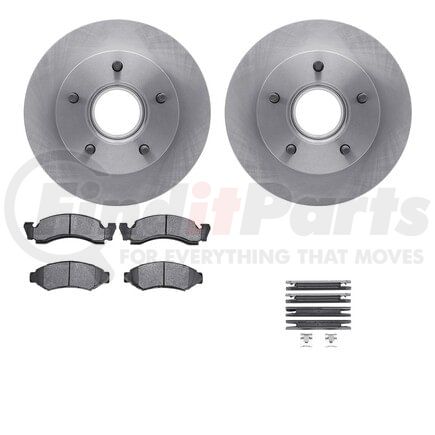 Dynamic Friction Company 6512-99290 Brake Rotor with 5000 Brake Pads and Hardware Kit