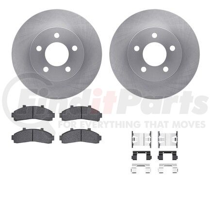 Dynamic Friction Company 6512-99384 Brake Rotor with 5000 Brake Pads and Hardware Kit