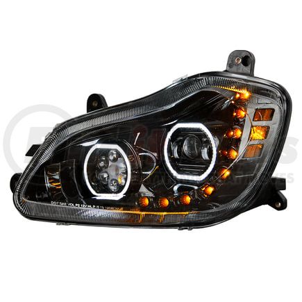 United Pacific 35743 Headlight Assembly - LED, Left Hand, Black Housing, High/Low Beam