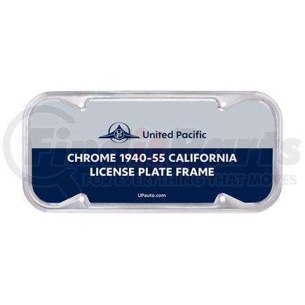 United Pacific 50089 License Plate Frame - Chrome, Steel, for Vintage 1940-1955 California License Plates