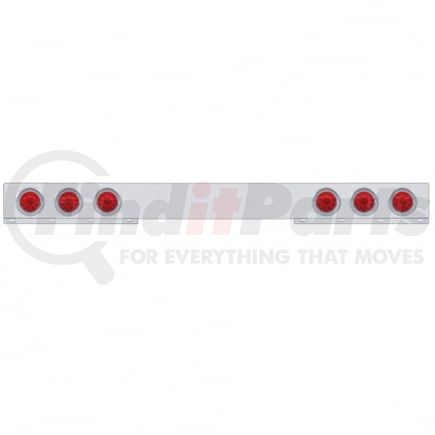 United Pacific 61413 Light Bar - One Piece, Rear, Stop/Turn/Tail Light, Red LED/Lens, with Chrome/Steel Housing, with Chrome Bezels and Visors, 10 LED per Light