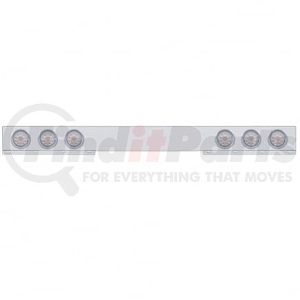 United Pacific 61414 Light Bar - One Piece, Rear, Stop/Turn/Tail Light, Red LED/Clear Lens, with Chrome/Steel Housing, with Chrome Bezels and Visors, 10 LED per Light
