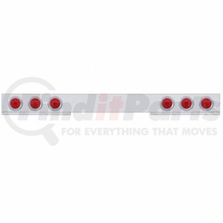 United Pacific 62421 Light Bar - Rear, One-Piece, Stainless Steel, Stop/Turn/Tail Light, Red LED and Lens, with Chrome Bezels, 10 LED Per Light