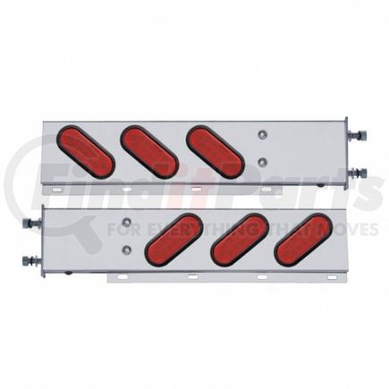 United Pacific 63302 Light Bar - Stainless Steel, Spring Loaded, Rear, Reflector/Stop/Turn/Tail Light, Red LED/Red Lens, with 3.75" Bolt Pattern, with Rubber Grommets, 12 LED per Light