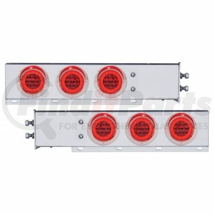 United Pacific 63768 LED Spring Loaded Mud Flap Hanger Chrome Bezel Red