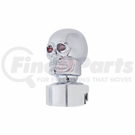 United Pacific 70611 Manual Transmission Shift Knob - Gearshift Knob, Chrome, Skull Head, 13/15/18 Speed, with Adapter