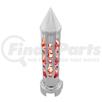 United Pacific 70721 Manual Transmission Shift Knob - Gearshift Knob, Chrome, "Brooklyn" 13/15/18 Speed Spike, with High Power LED, Red