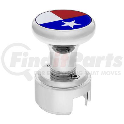 United Pacific 70793 Manual Transmission Shift Knob - Gearshift Knob, Chrome, 13/15/18 Speed Thread-on, with Adapter, Texas Flag