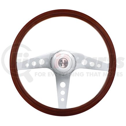 United Pacific 88140 Steering Wheel - 18", Chrome, GT, with Hub, for 1998-2005 Peterbilt/2001-2002 Kenworth