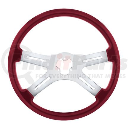 United Pacific 88280 Steering Wheel - 18", Vibrant Color, 4 Spoke, Candy Red