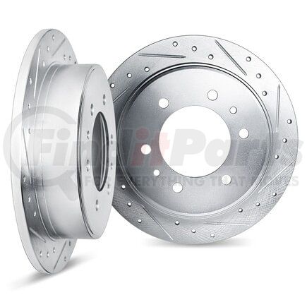 Dynamic Friction Company 7002-16006 Brake Rotors - Drilled & Slotted - Silver
