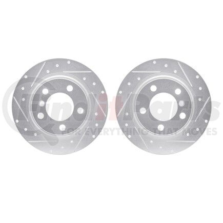 Dynamic Friction Company 7002-32010 Brake Rotors - Drilled & Slotted - Silver