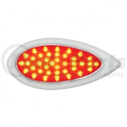 United Pacific 38804 Brake/Tail/Turn Signal Light - 39 LED "Teardrop", with Bezel, Red LED/Red Lens