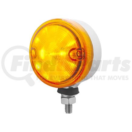 United Pacific 38853 Single Face LED Marker Light - Assembly, 15 LED, Amber Lens/Amber LED, Chrome-Plated Steel, 3" Lens, Round Design