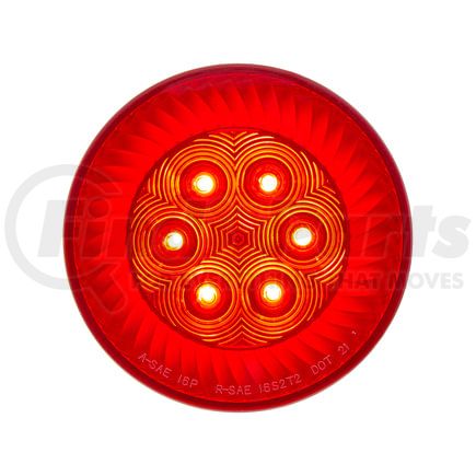 United Pacific 39214 Brake / Tail / Turn Signal Light - 4 in., Round, Clear Turbine Lens, 16 Red LEDs, DOT SAE Approved