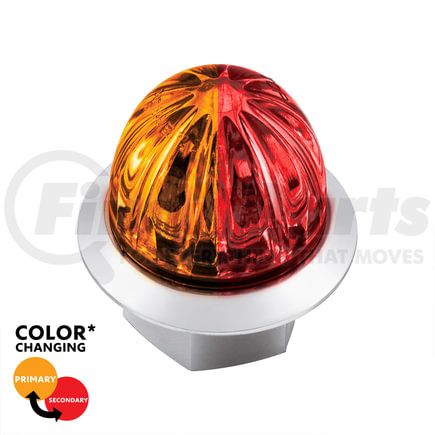 United Pacific 39234 Marker Light - (4) Amber and Red LED, Clear Lens, Double Fury, Watermelon Style