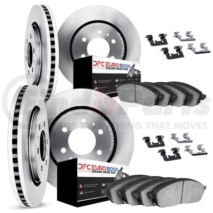 Dynamic Friction Company 6614-10650 Rotors with 5000 Euro Ceramic Brake Pads includes Hardware